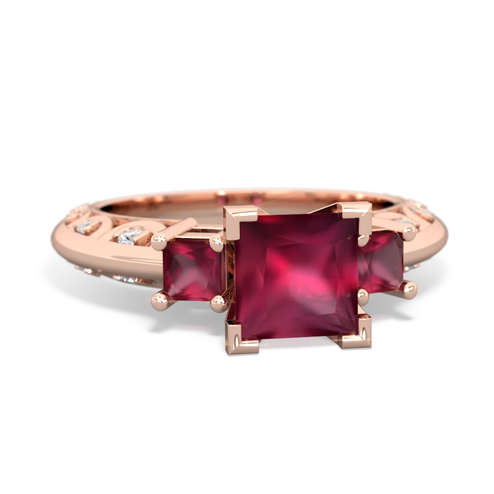 Lab Pink Sapphire Eternal Embrace Engagement 14K Rose Gold ring C2001