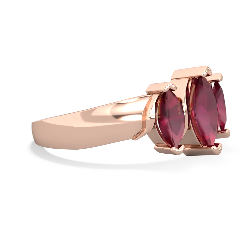 Amethyst Three Peeks 14K Rose Gold ring R2433