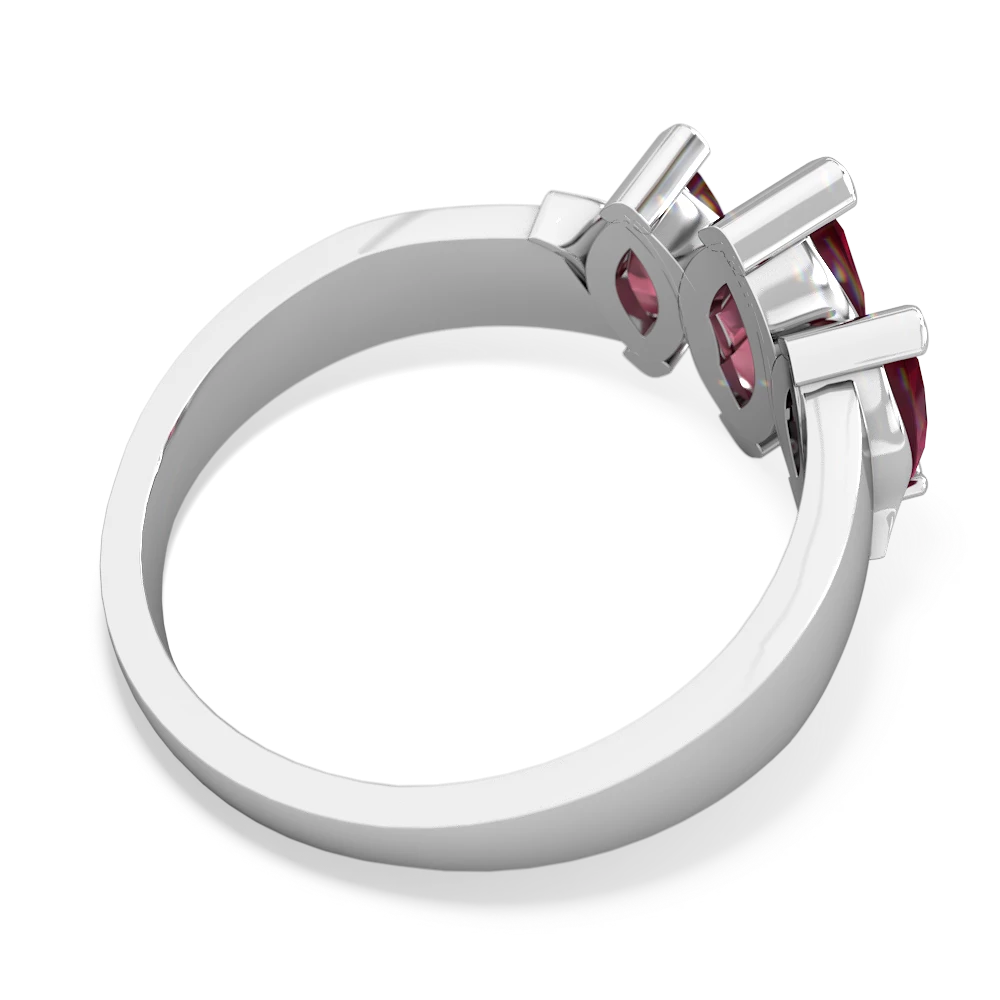 Lab Ruby Three Peeks 14K White Gold ring R2433