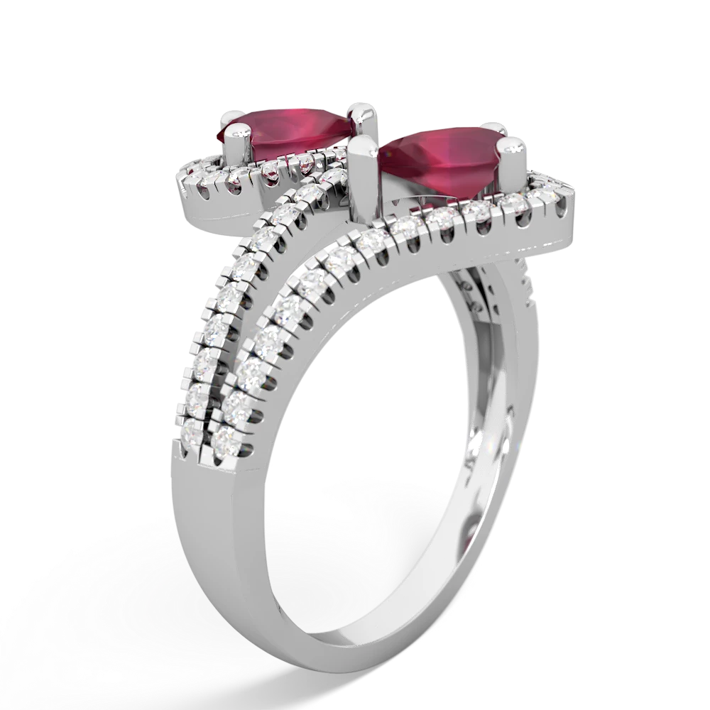 Ruby Diamond Dazzler 14K White Gold ring R3000