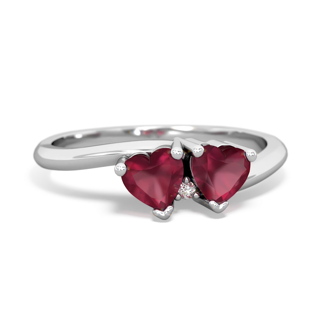 Ruby Sweethearts 14K White Gold ring R5260