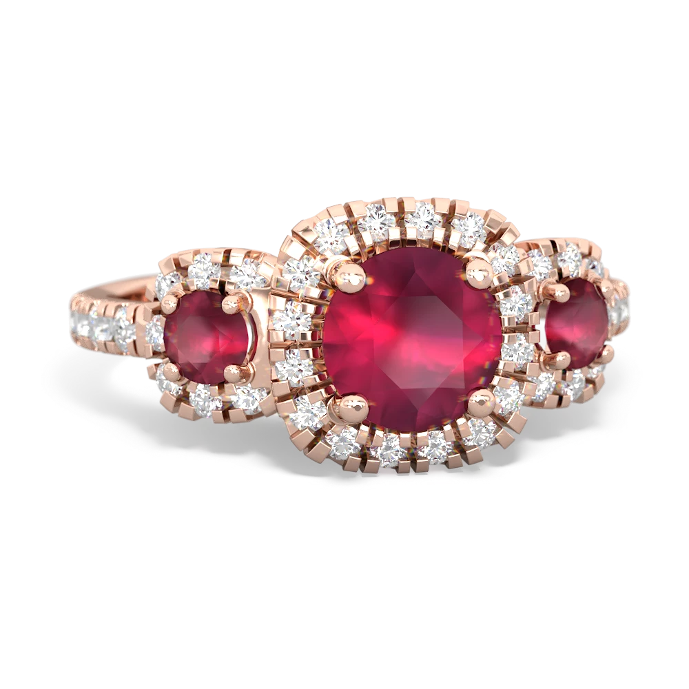 Pink Tourmaline Regal Halo 14K Rose Gold ring R5350