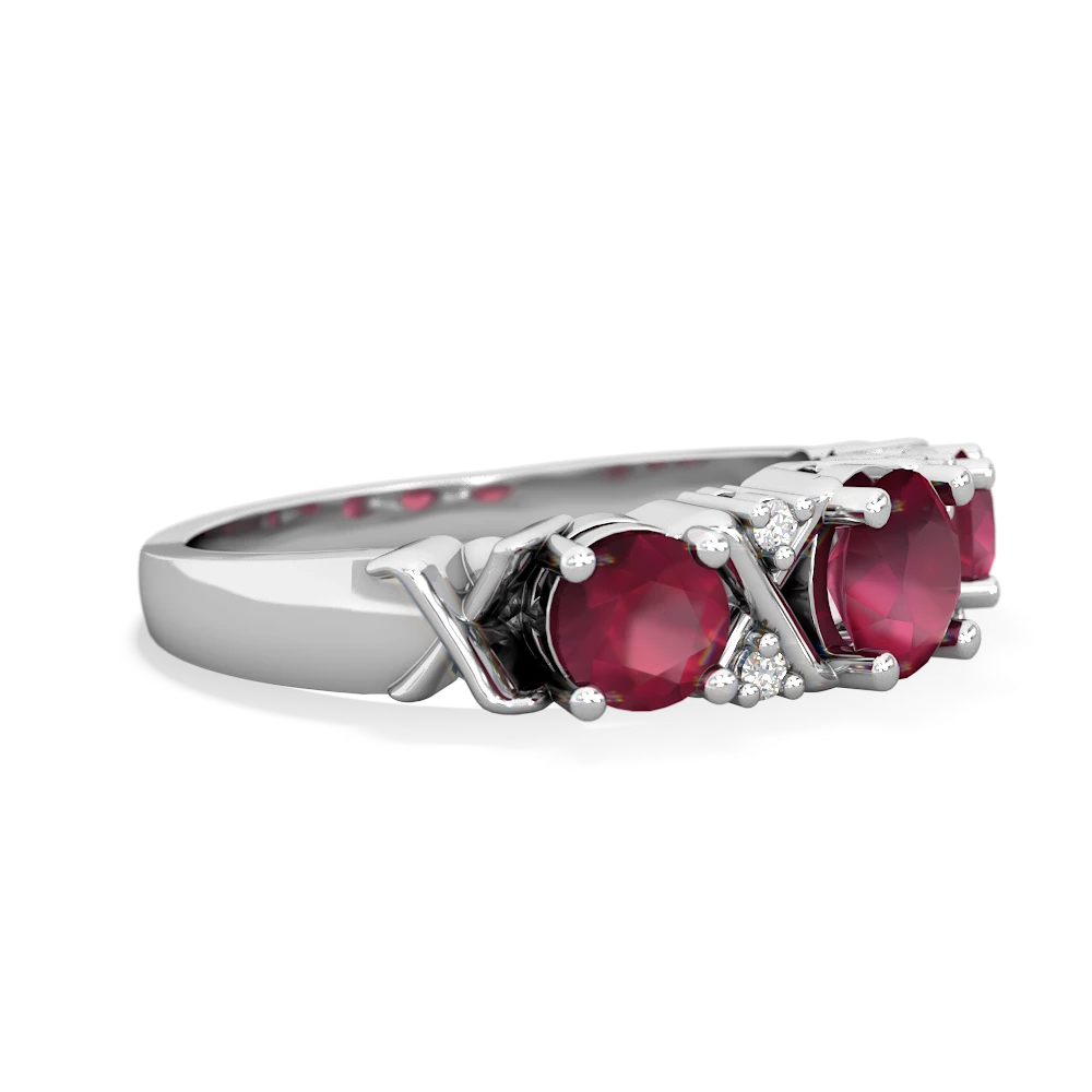 Pink Tourmaline Hugs And Kisses 14K White Gold ring R5016