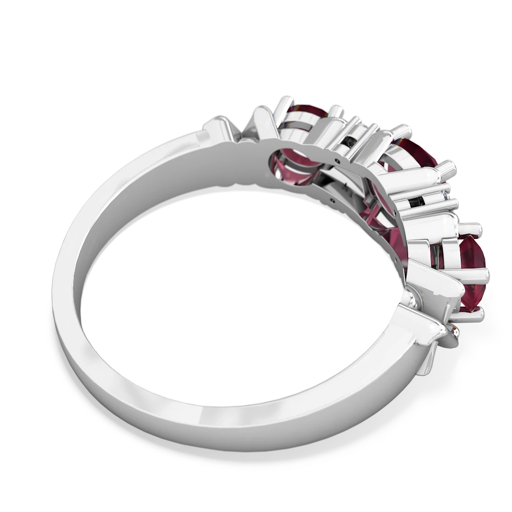 Ruby Hugs And Kisses 14K White Gold ring R5016