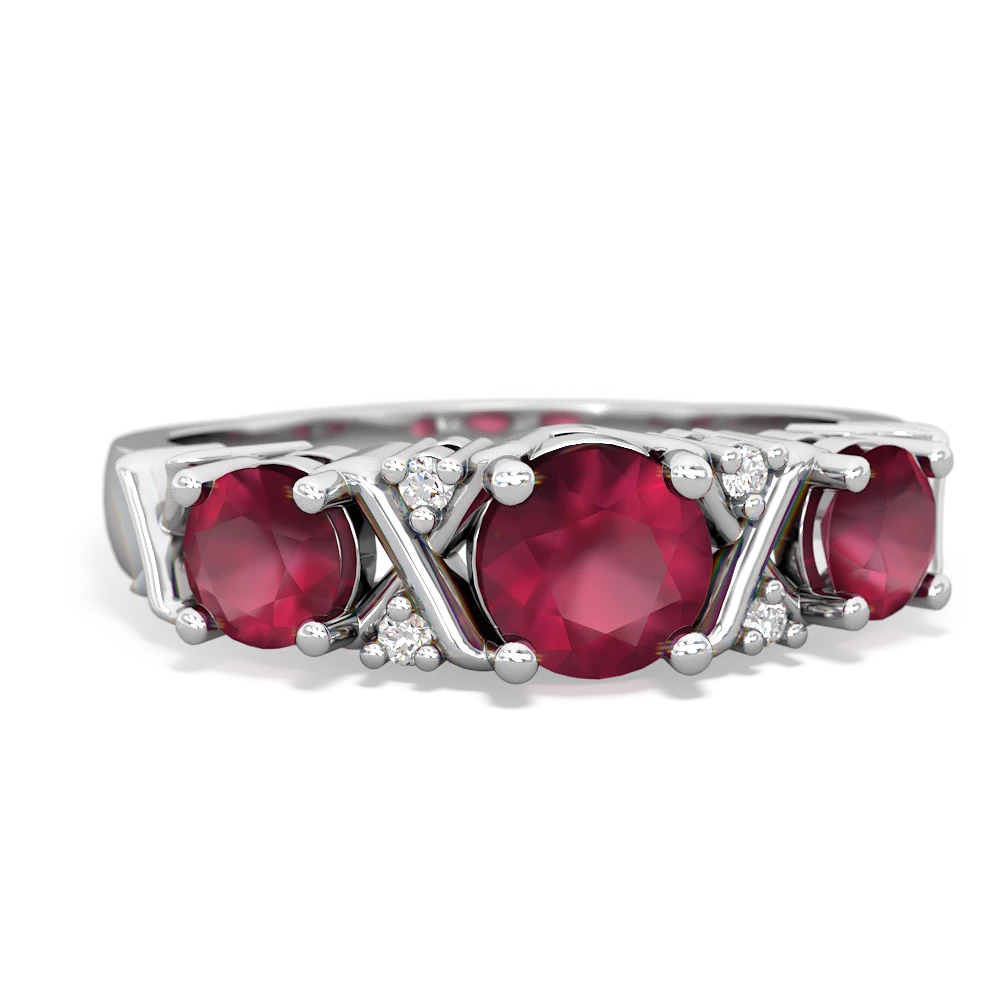 Pink Tourmaline Hugs And Kisses 14K White Gold ring R5016