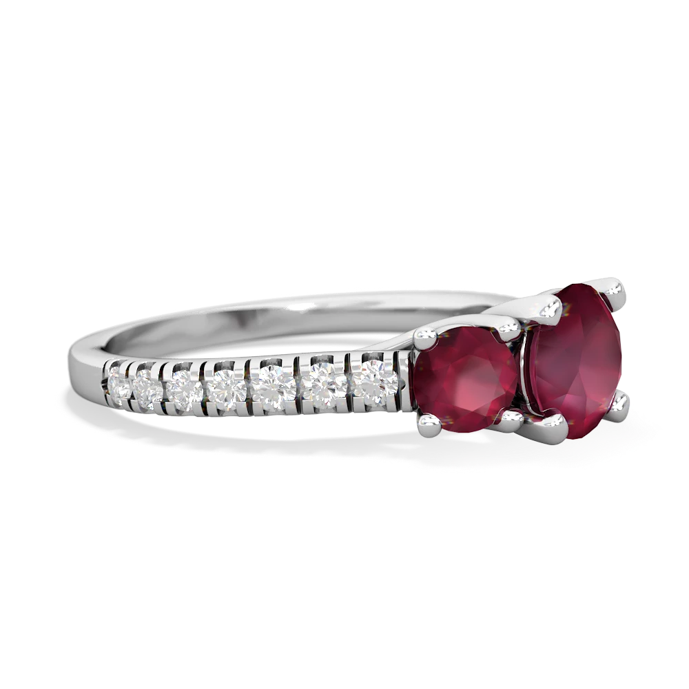 Ruby Pave Trellis 14K White Gold ring R5500