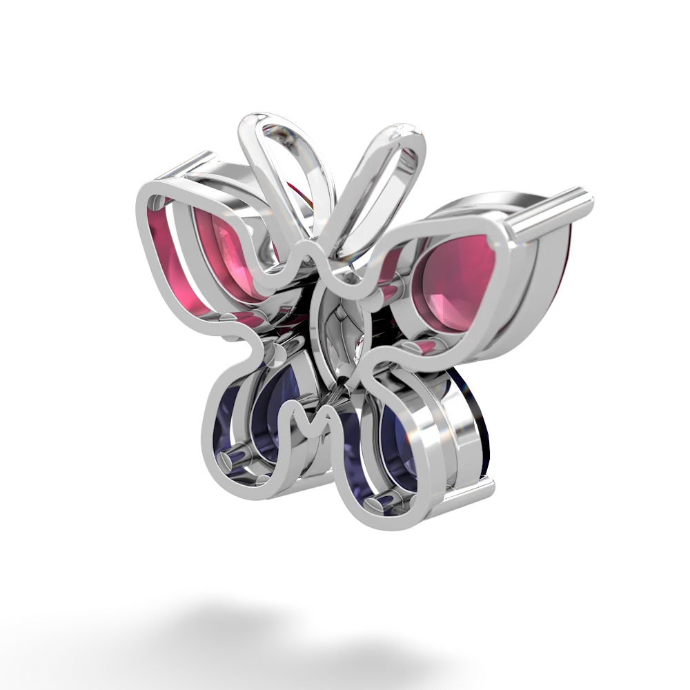 Ruby Butterfly 14K White Gold pendant P2215