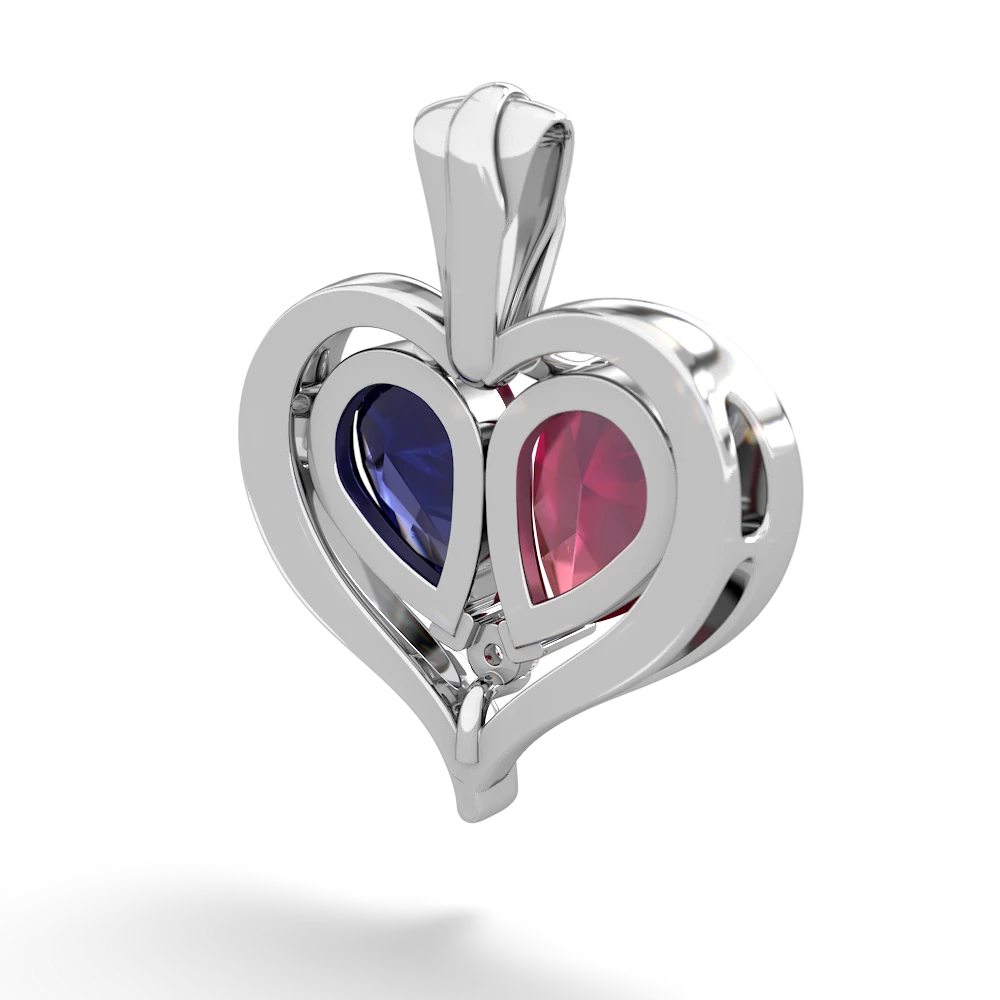 Ruby Two Become One 14K White Gold pendant P5330