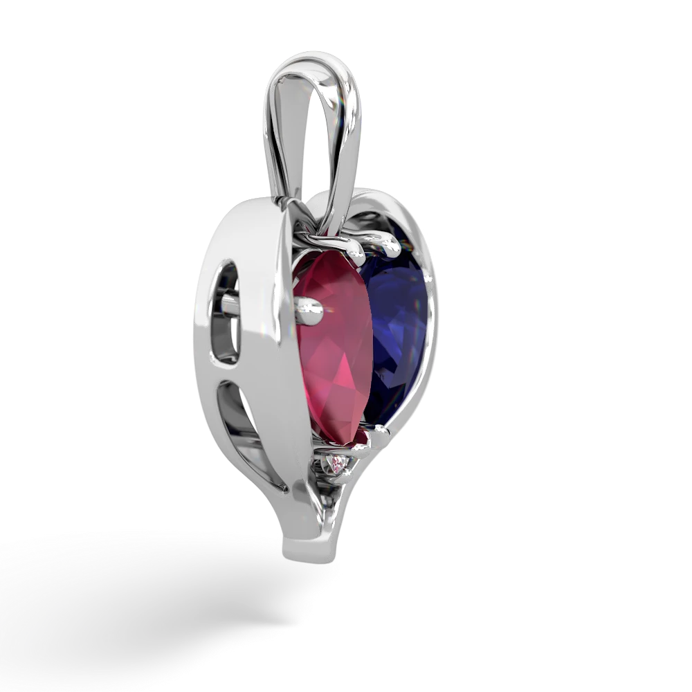 Ruby Two Become One 14K White Gold pendant P5330