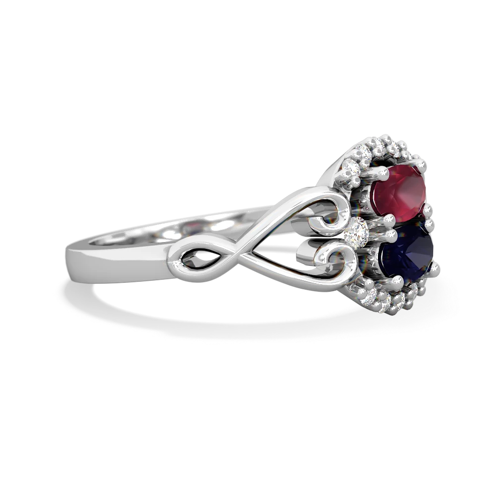 Ruby Love Nest 14K White Gold ring R5860