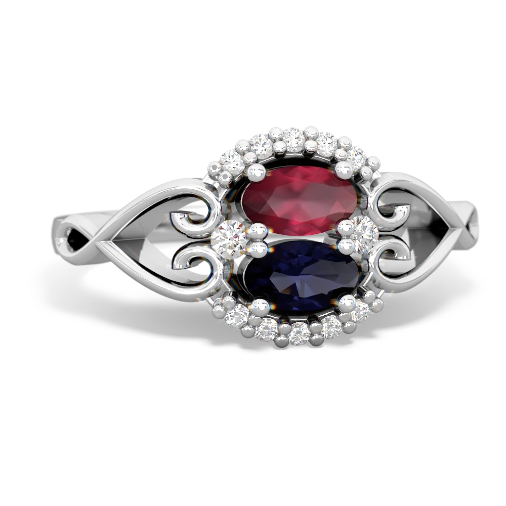 Ruby Love Nest 14K White Gold ring R5860