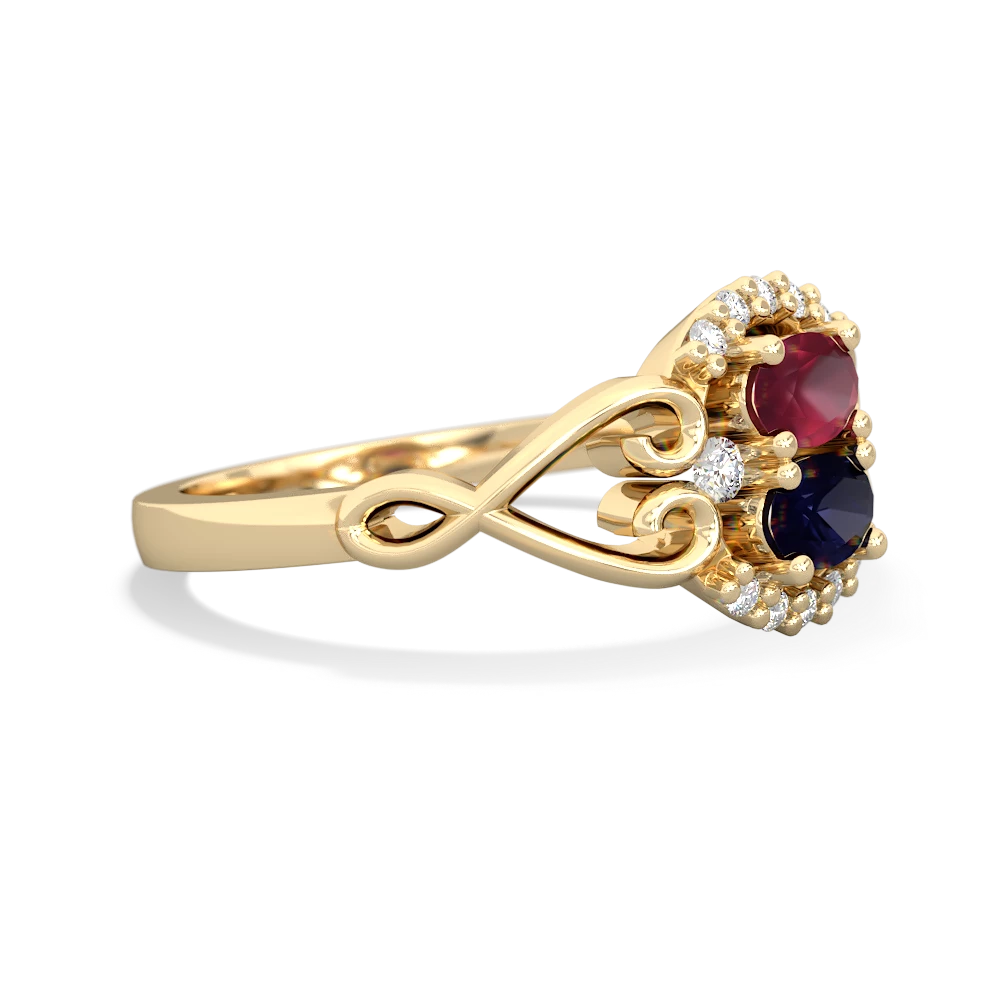 Ruby Love Nest 14K Yellow Gold ring R5860