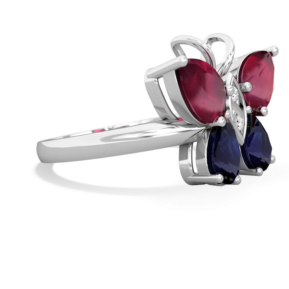 Ruby Butterfly 14K White Gold ring R2215