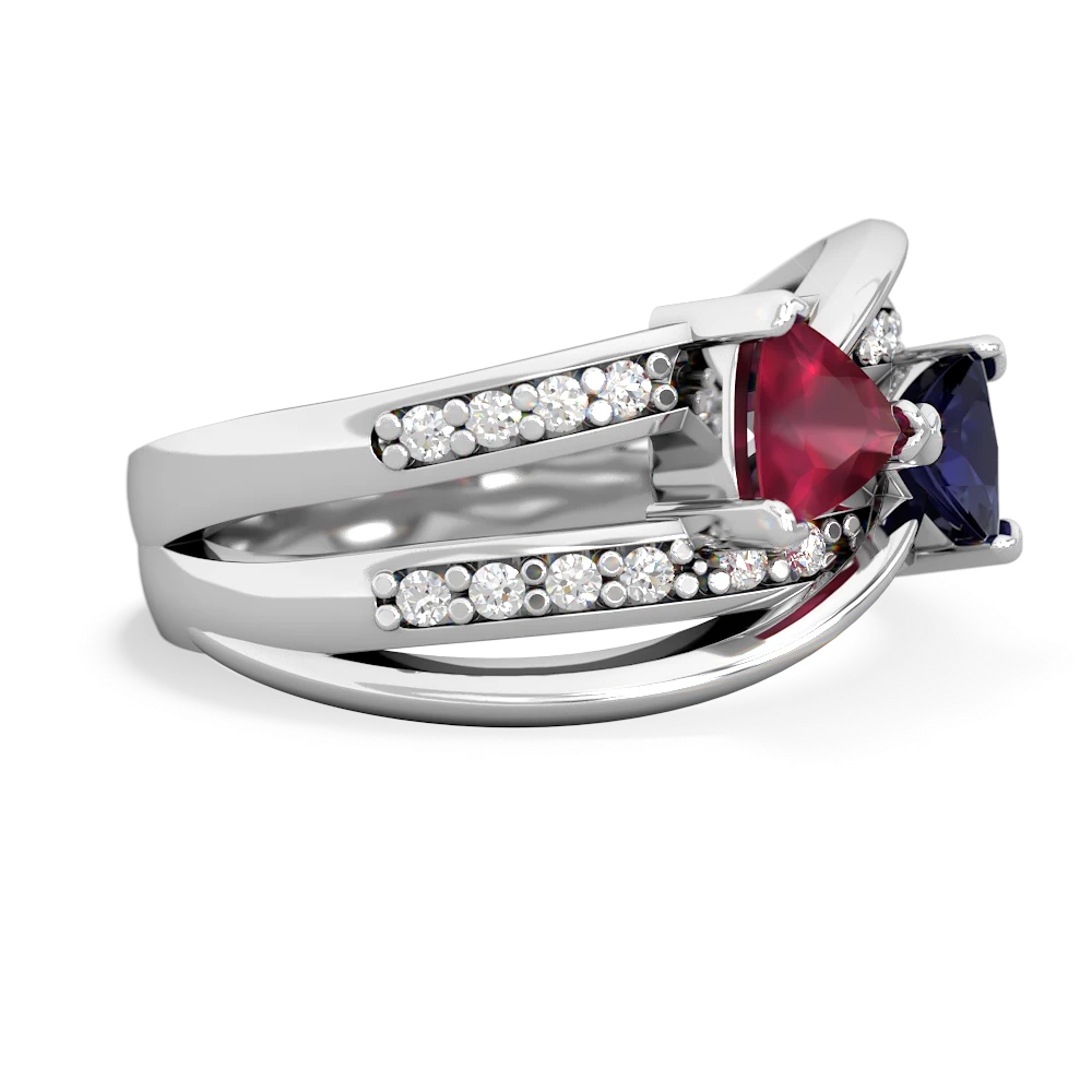 Ruby Bowtie 14K White Gold ring R2360