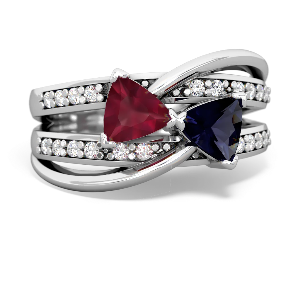 Ruby Bowtie 14K White Gold ring R2360