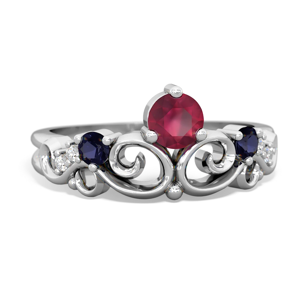 Ruby Crown Keepsake 14K White Gold ring R5740