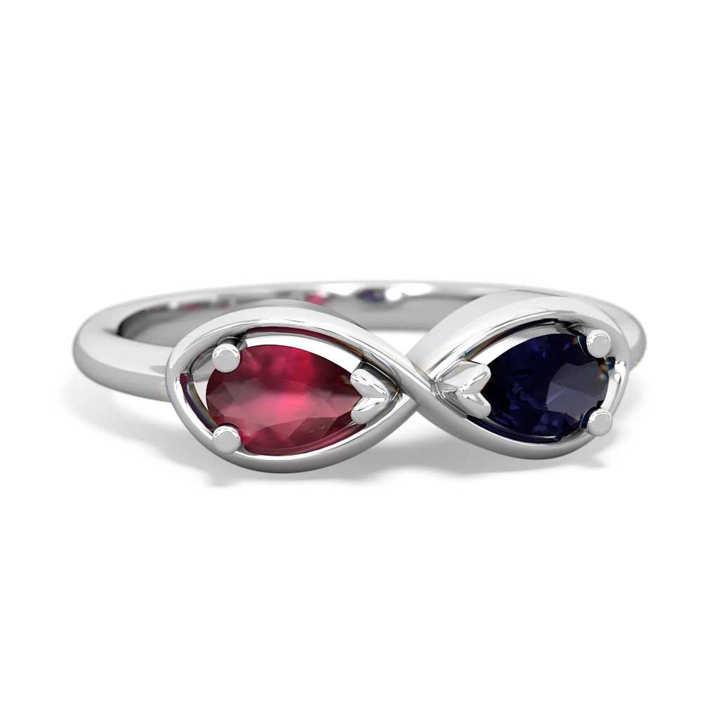 Ruby Infinity 14K White Gold ring R5050