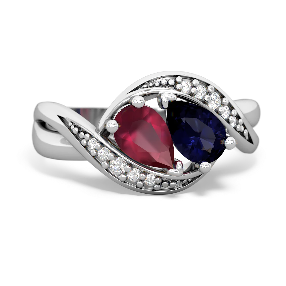 Ruby Summer Winds 14K White Gold ring R5342