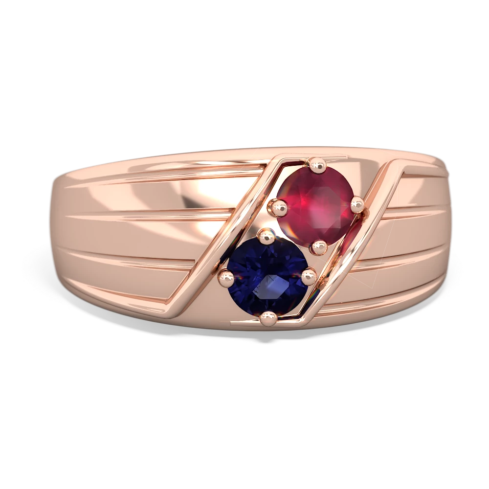 Ruby Men's Streamline 14K Rose Gold ring R0460