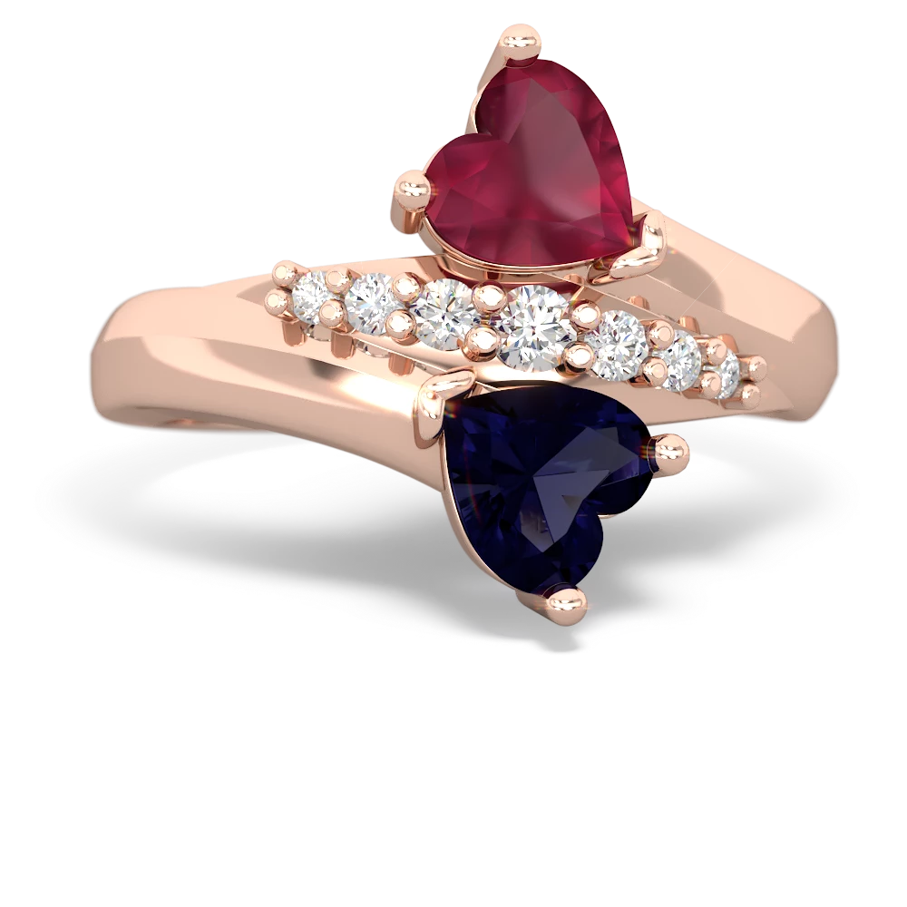 Ruby Heart To Heart 14K Rose Gold ring R2064