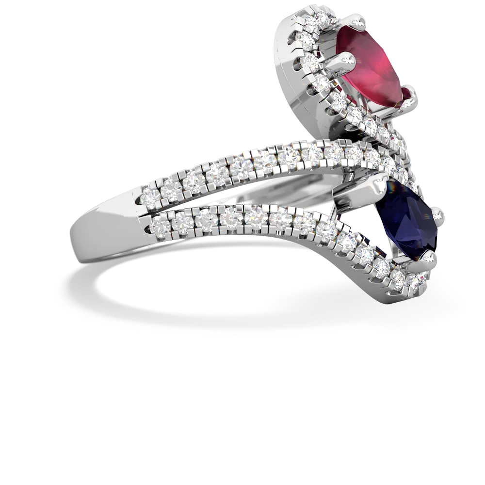 Ruby Diamond Dazzler 14K White Gold ring R3000