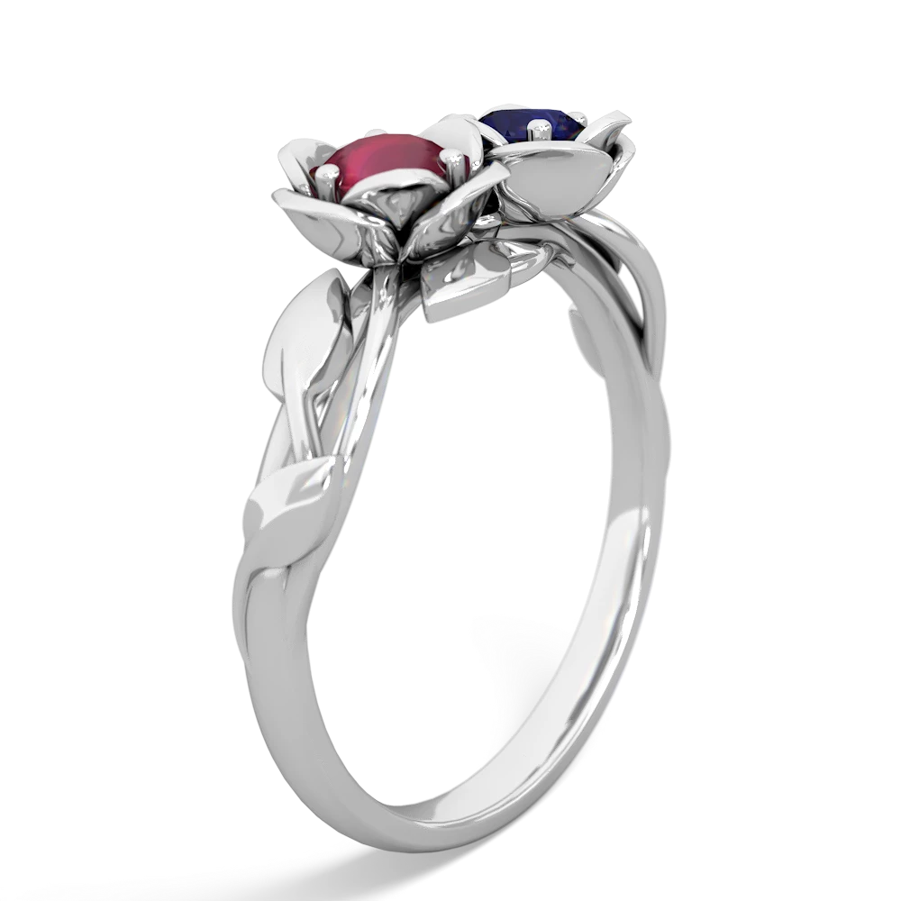 Ruby Rose Garden 14K White Gold ring R5510