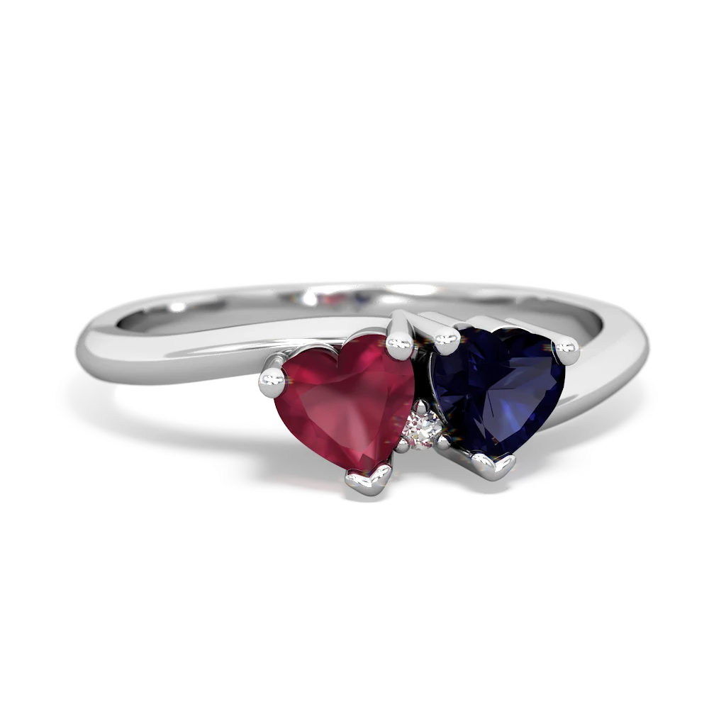 Ruby Sweethearts 14K White Gold ring R5260