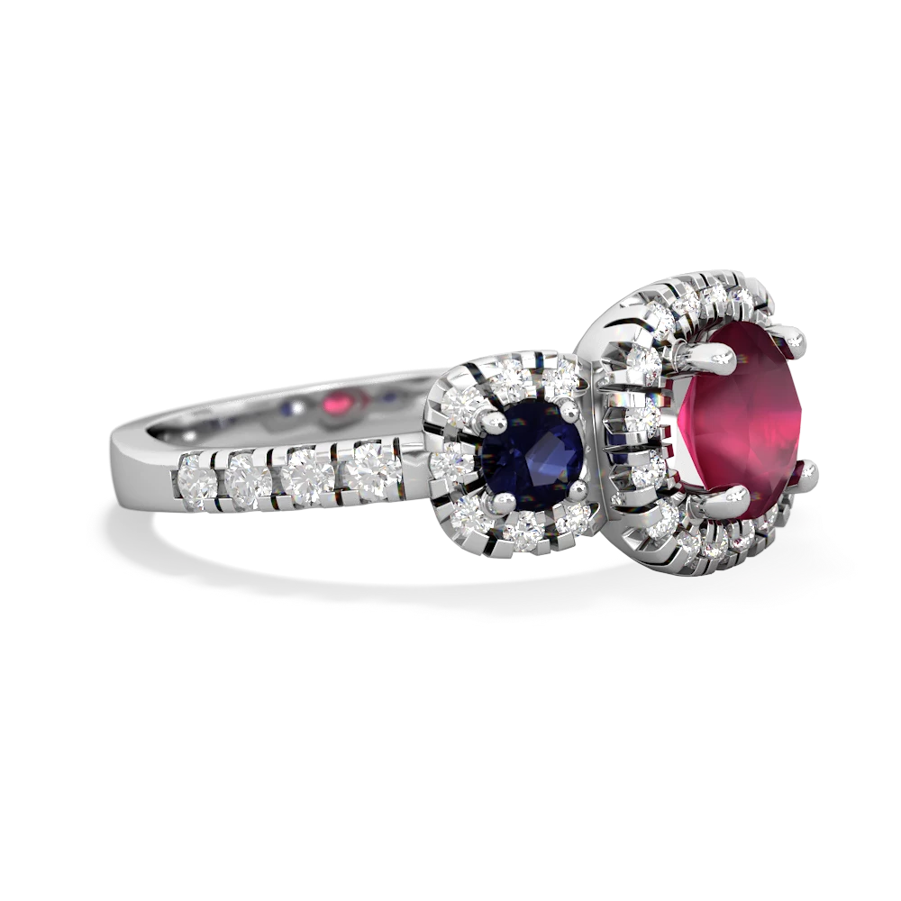 Ruby Regal Halo 14K White Gold ring R5350