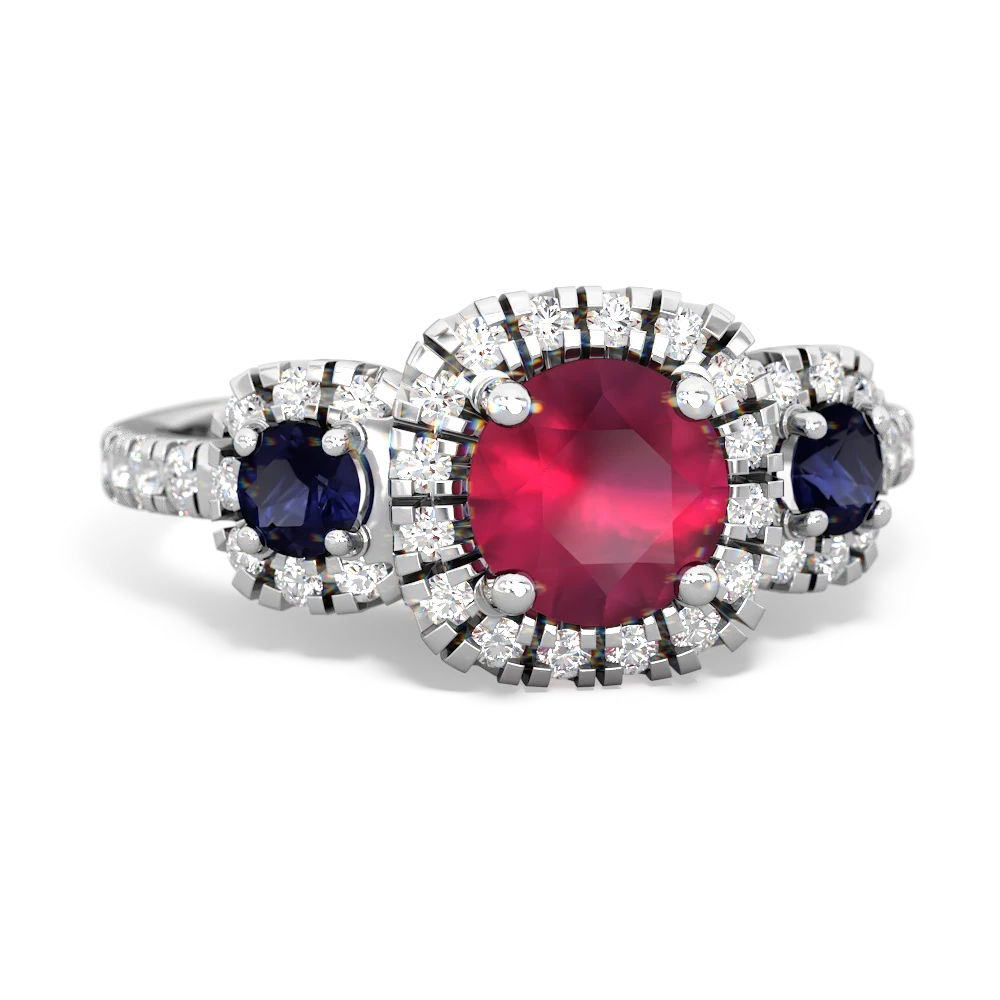 Ruby Regal Halo 14K White Gold ring R5350