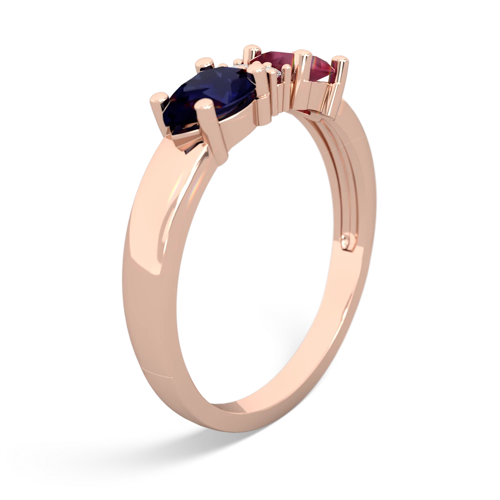 Ruby Pear Bowtie 14K Rose Gold ring R0865