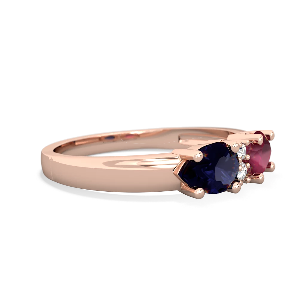 Ruby Pear Bowtie 14K Rose Gold ring R0865