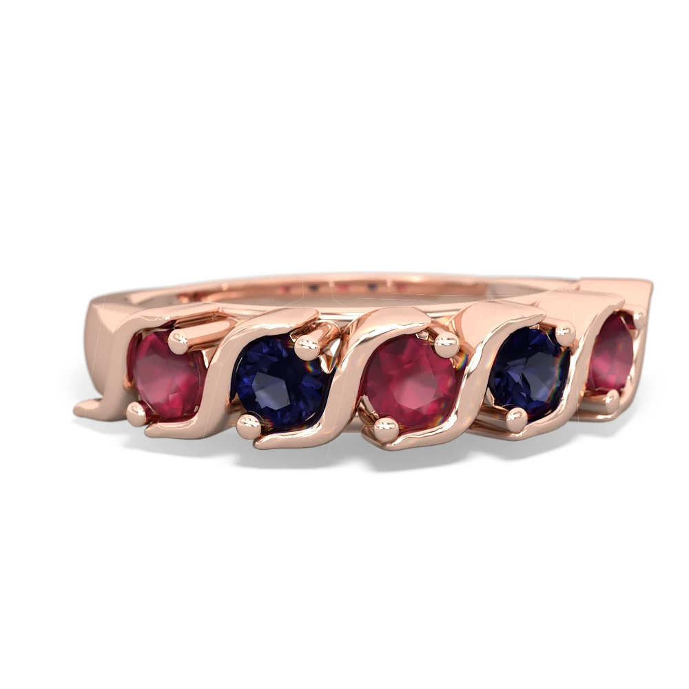 Ruby Anniversary Band 14K Rose Gold ring R2089