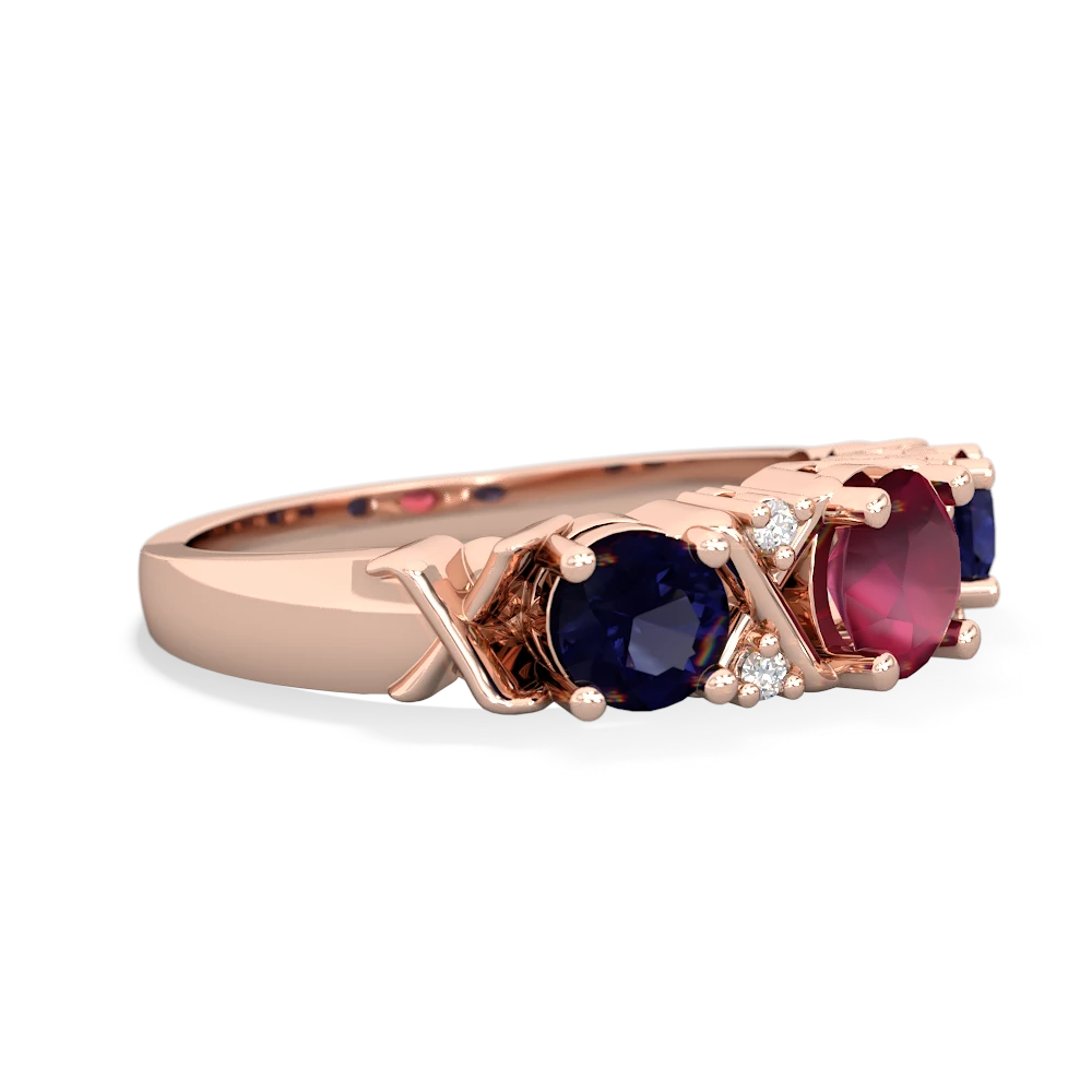 Ruby Hugs And Kisses 14K Rose Gold ring R5016