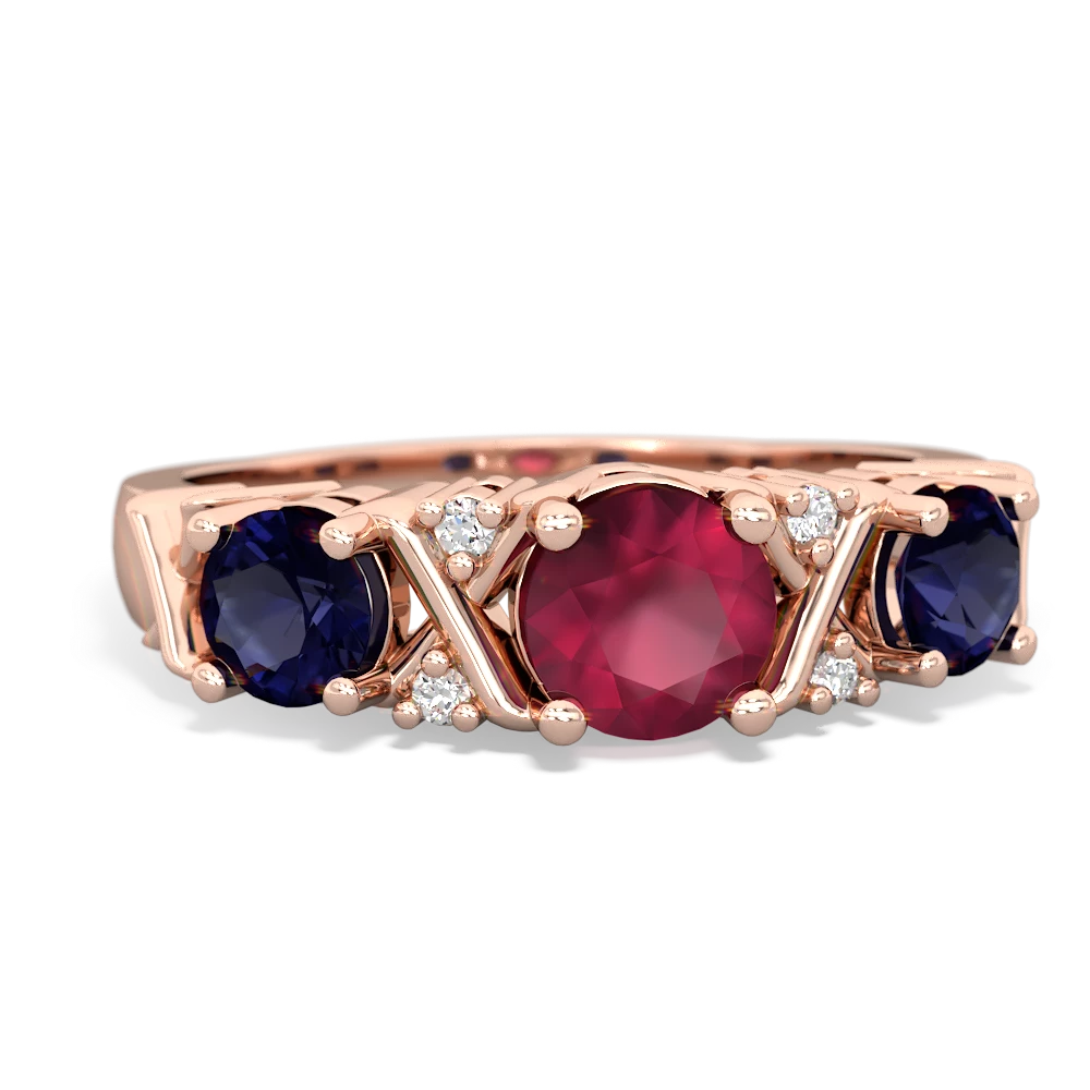 Ruby Hugs And Kisses 14K Rose Gold ring R5016