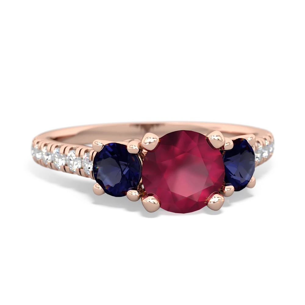 Ruby Pave Trellis 14K Rose Gold ring R5500