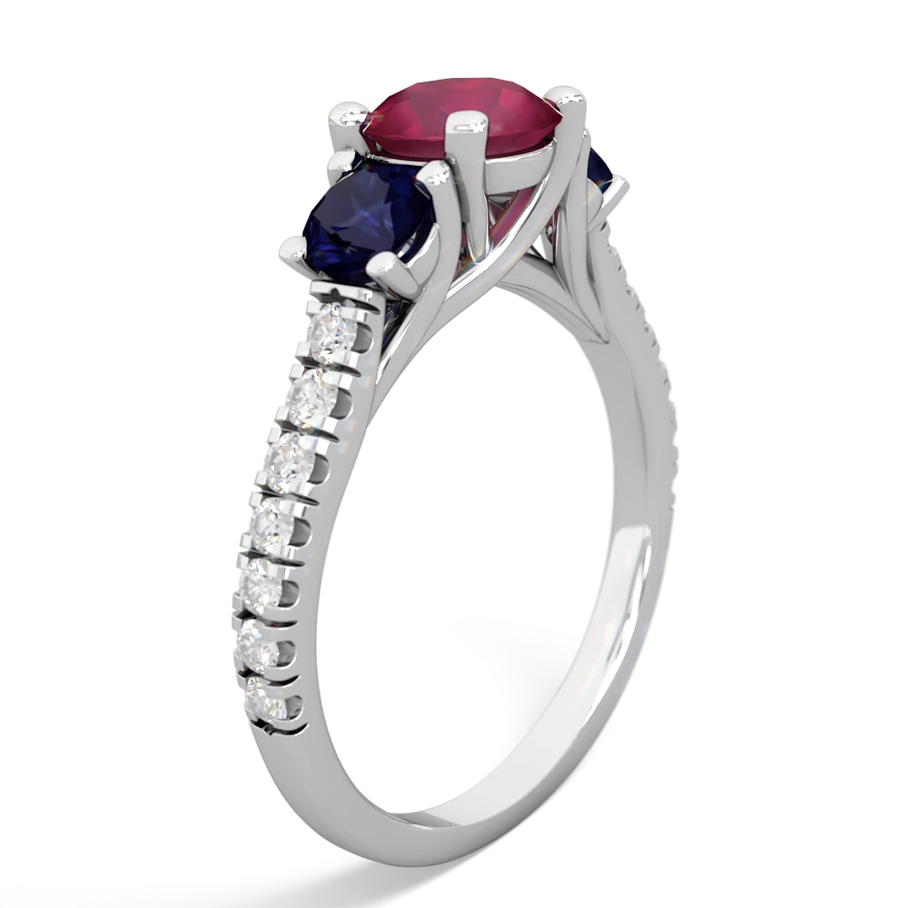 Ruby Pave Trellis 14K White Gold ring R5500