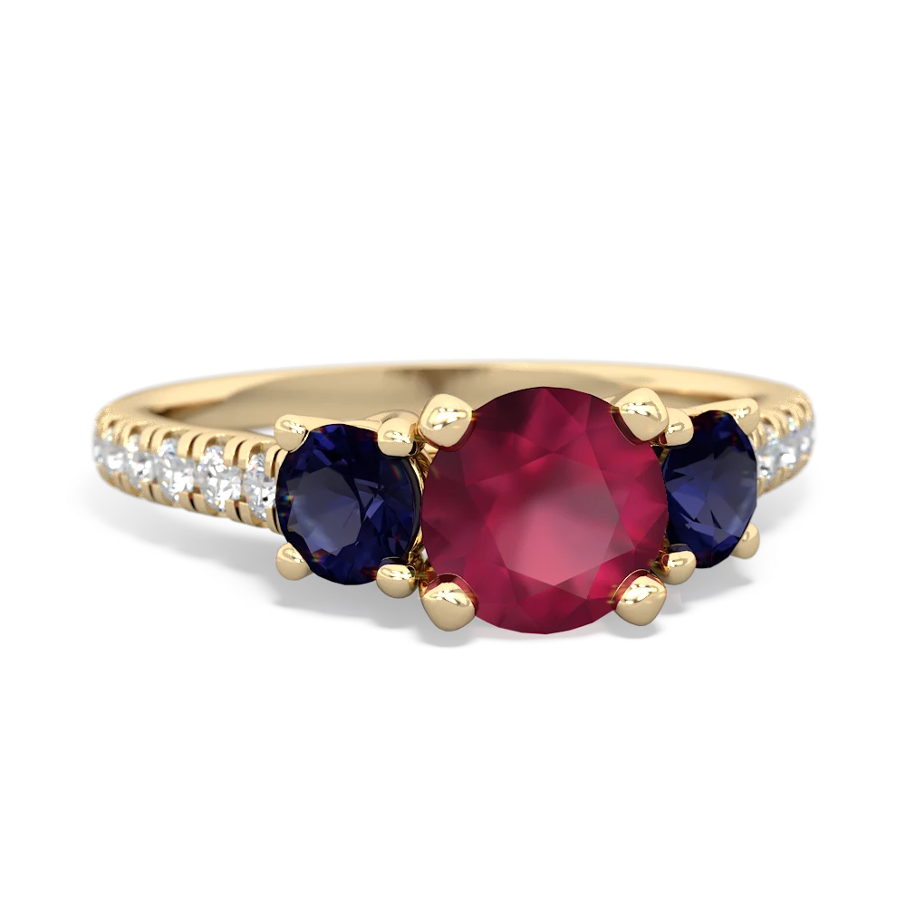 Ruby Pave Trellis 14K Yellow Gold ring R5500