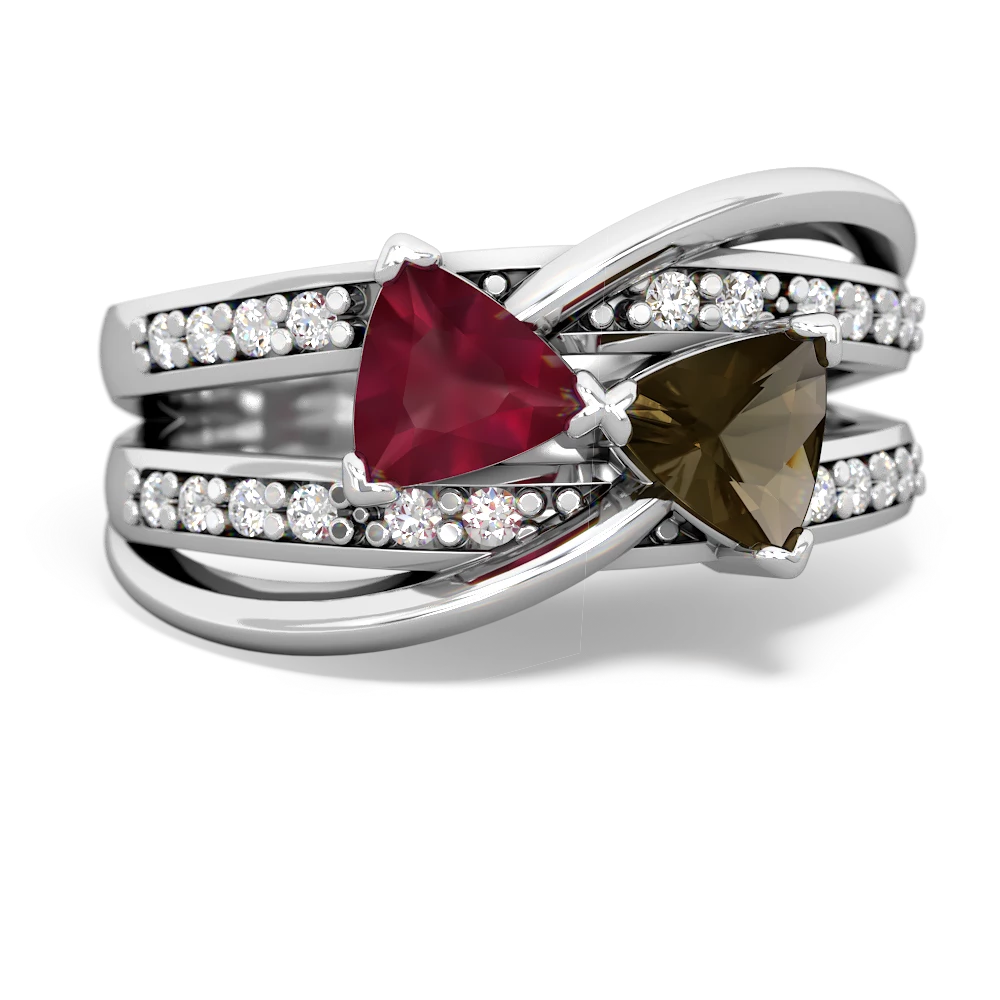 Ruby Bowtie 14K White Gold ring R2360