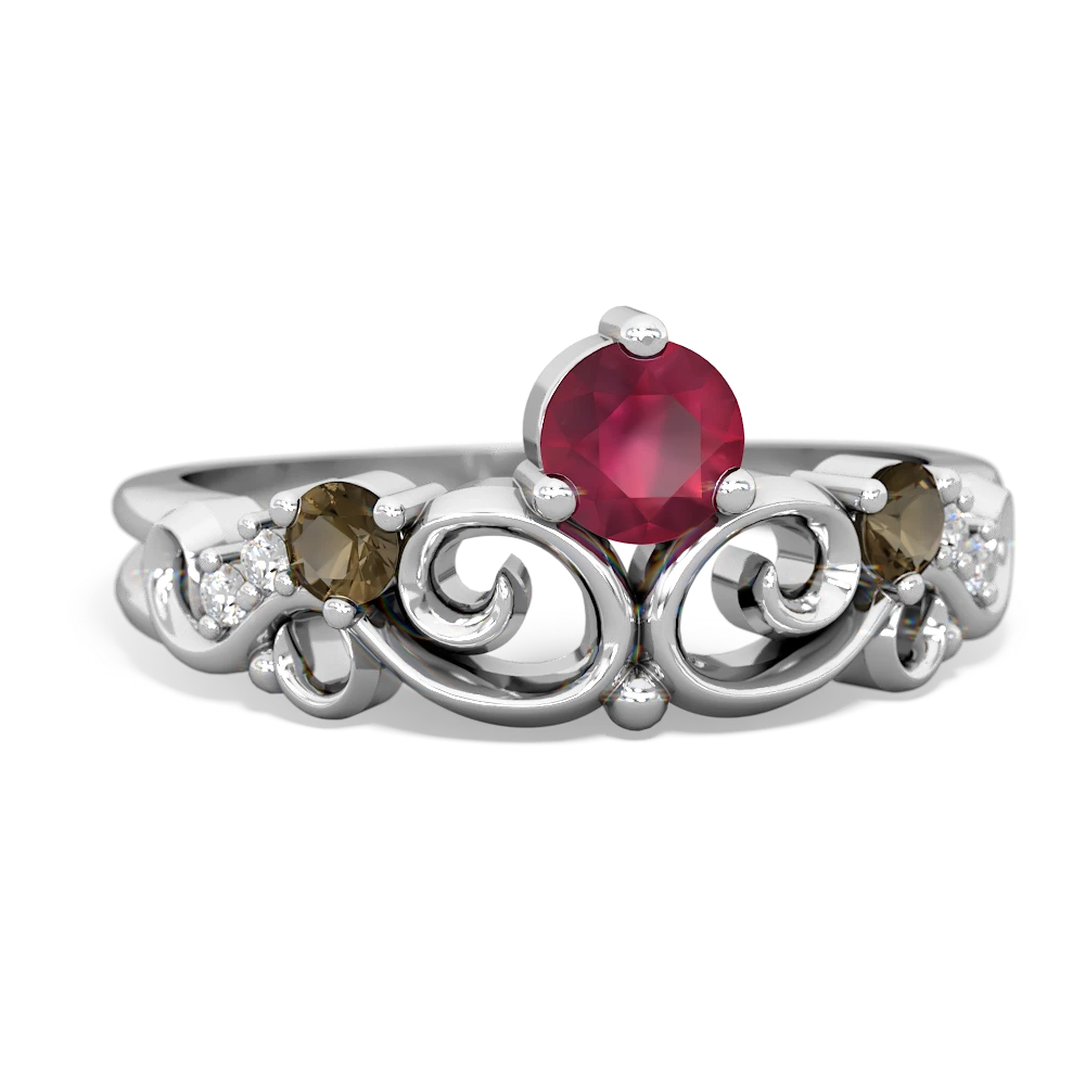 Ruby Crown Keepsake 14K White Gold ring R5740