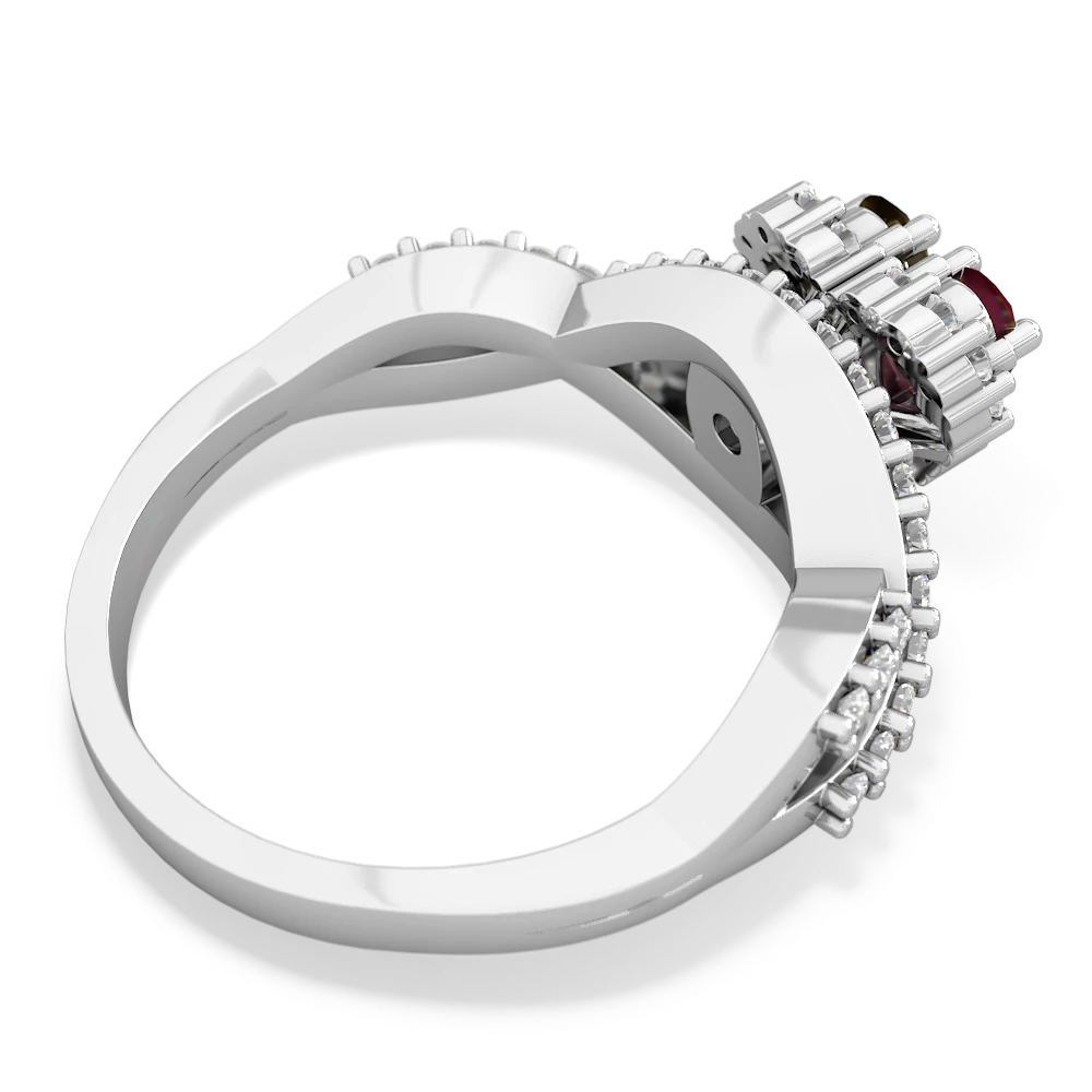 Ruby Diamond Twist 'One Heart' 14K White Gold ring R2640HRT