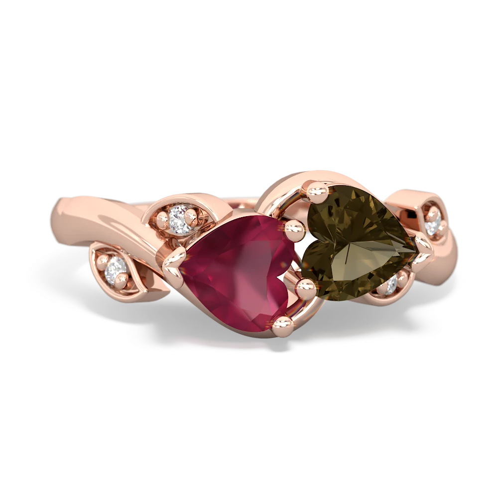 Ruby Floral Elegance 14K Rose Gold ring R5790