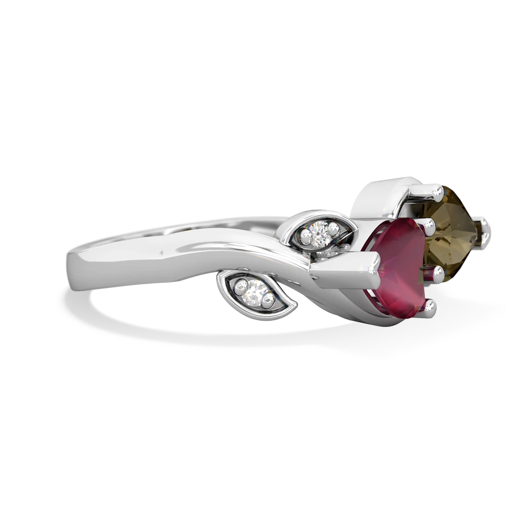 Ruby Floral Elegance 14K White Gold ring R5790