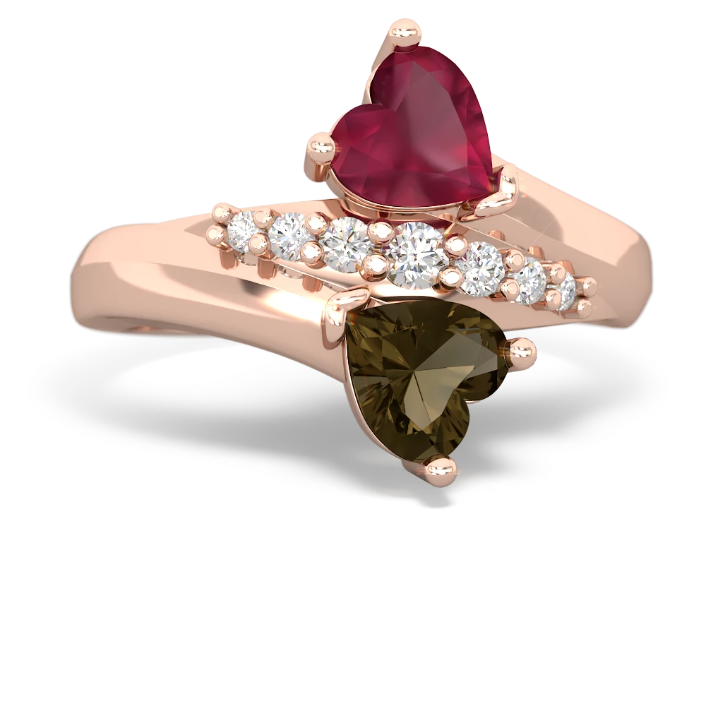 Ruby Heart To Heart 14K Rose Gold ring R2064