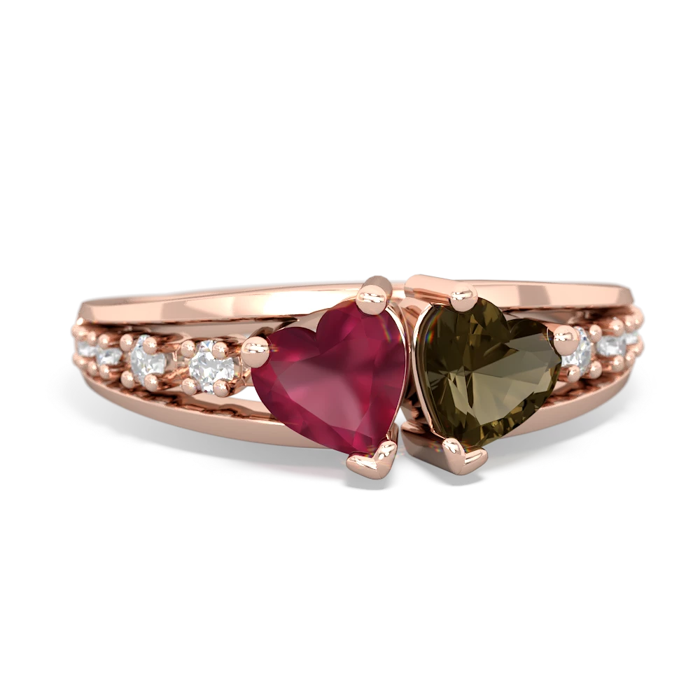 Ruby Heart To Heart 14K Rose Gold ring R3342