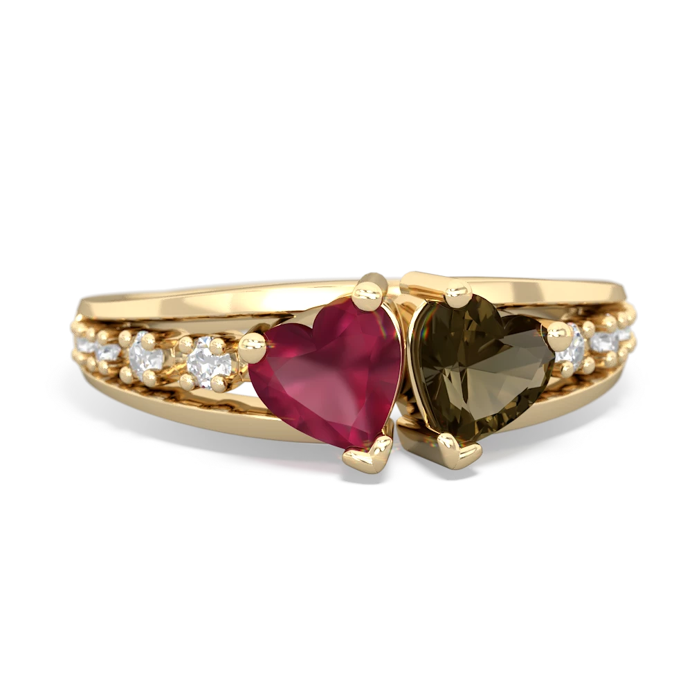 Ruby Heart To Heart 14K Yellow Gold ring R3342