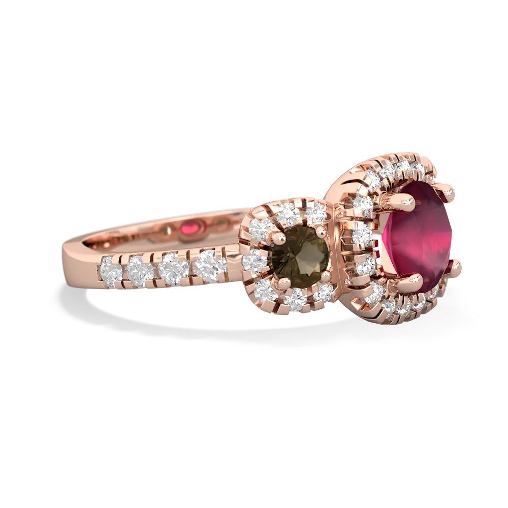 Ruby Regal Halo 14K Rose Gold ring R5350
