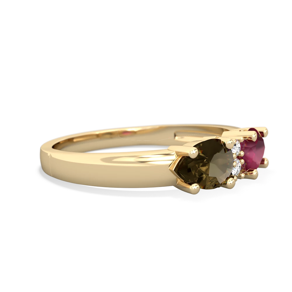 Ruby Pear Bowtie 14K Yellow Gold ring R0865