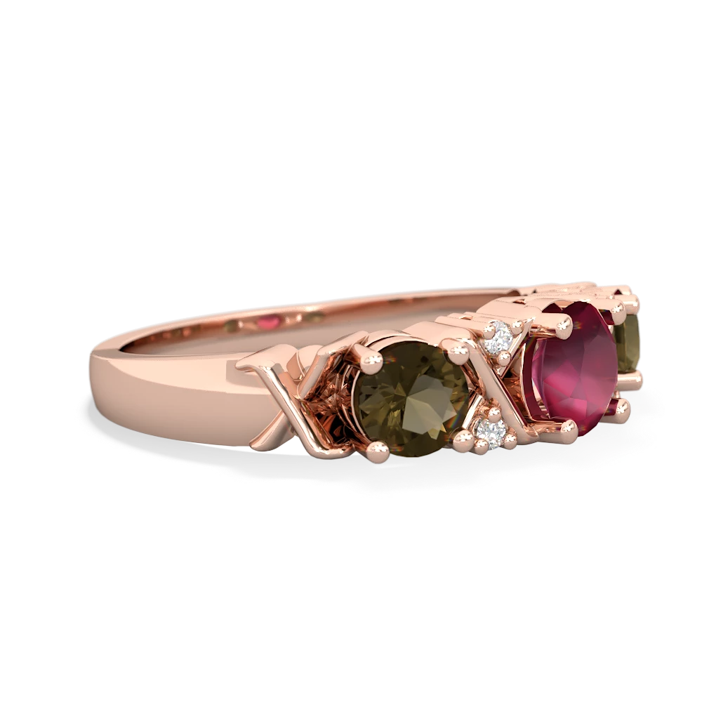 Ruby Hugs And Kisses 14K Rose Gold ring R5016