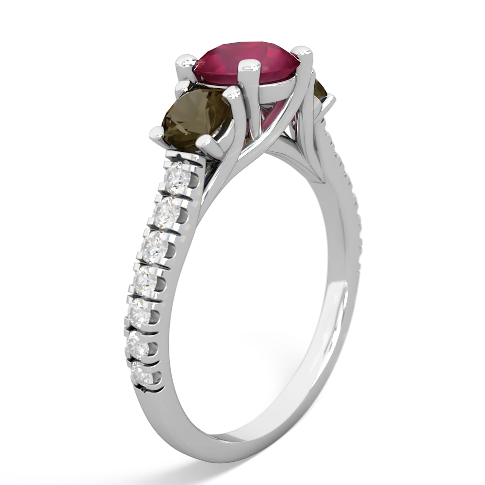 Ruby Pave Trellis 14K White Gold ring R5500