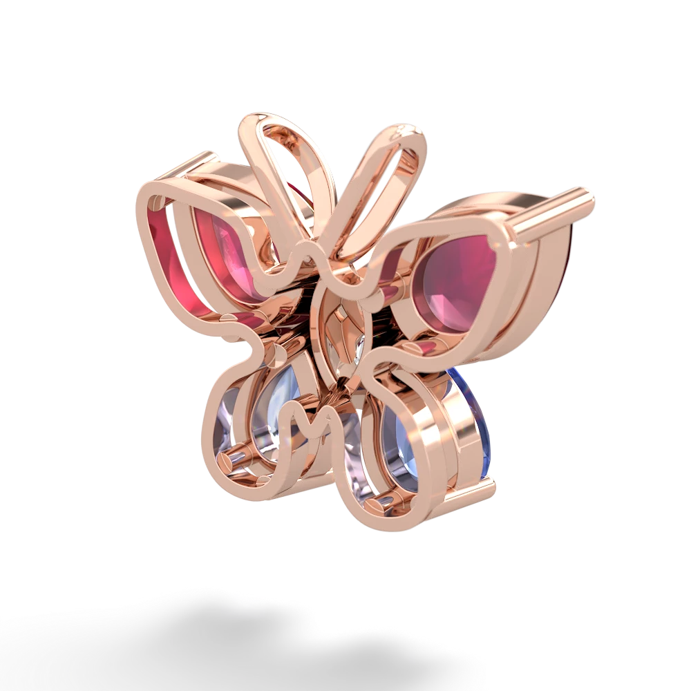 Ruby Butterfly 14K Rose Gold pendant P2215